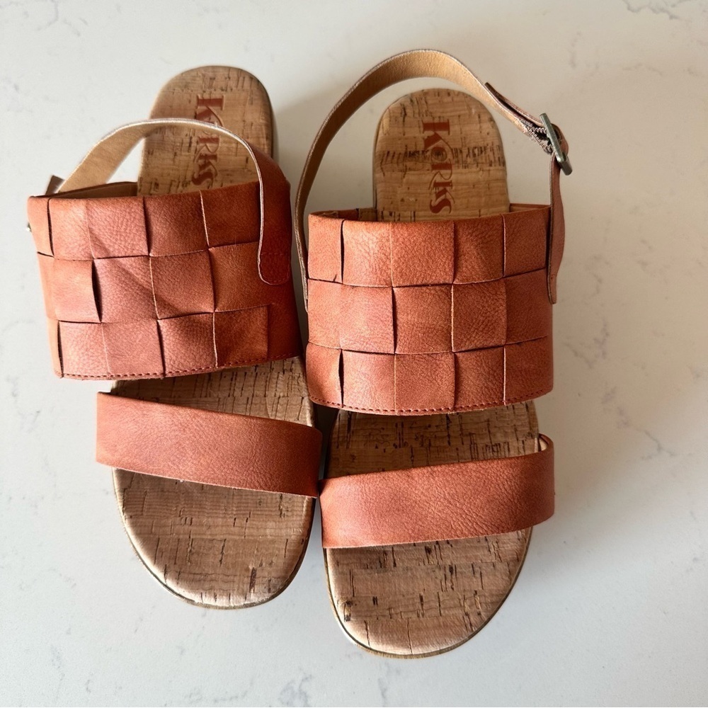 Kork-Ease Fraya Platform Sandals in Rust brown Size: 8